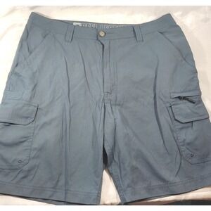 Reel Legends Men's Lightweight Ripstop Fishing Cargo Shorts - Blue/Green - Sz 36